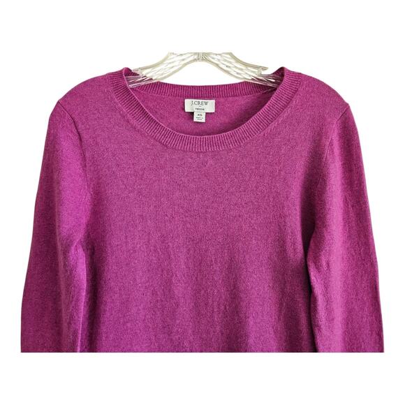 J CREW Women's XS Teddie Sweater Magenta Purple Soft Cotton Wool Blend 34" - Picture 2 of 7